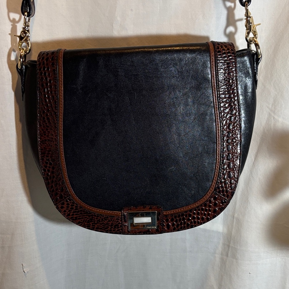 Brahmin Black and Brown Crossbody Bag